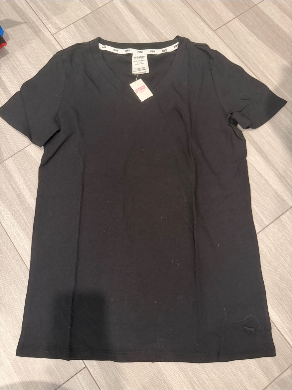 PINK Victoria's Secret Black V-Neck Tee